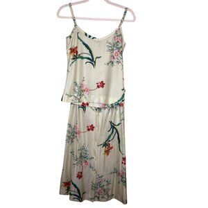 Vintage JCP Floral Top S Cream Skirt Glam Classic Retro Cottagecore Old Money